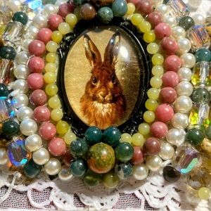 Hand-crafted beaded cuff bracelet